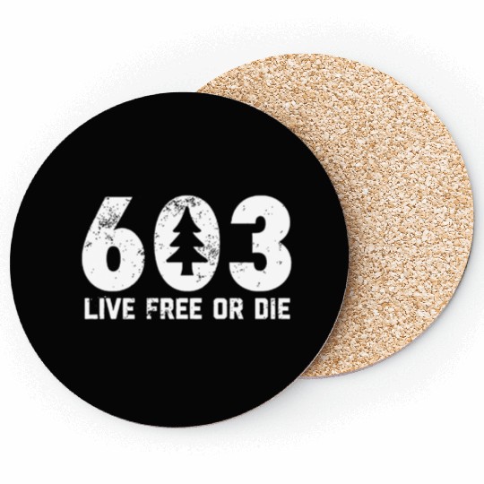 Live Free or Die 603 tree New Hampshire Coasters