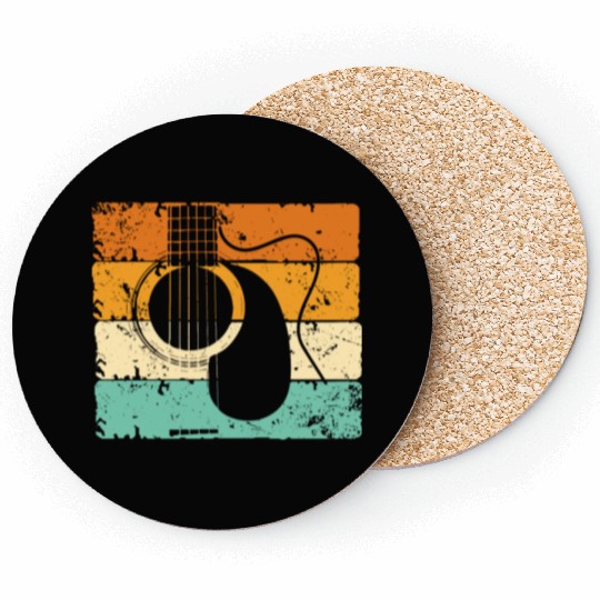 Retro Guitar | Guitarist Guitars Retro Musician Coasters
