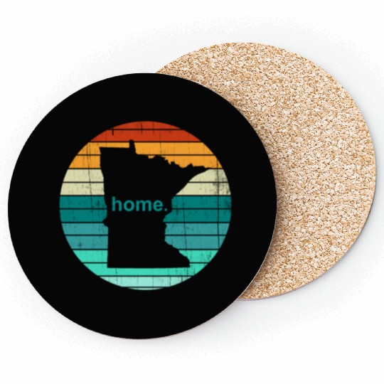 Unique Vintage Retro Style Home State Minnesota - Coasters
