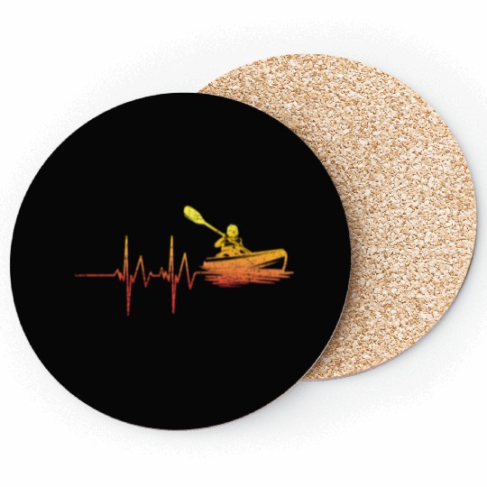 Kayak Heart Beat EKG Gift Coasters