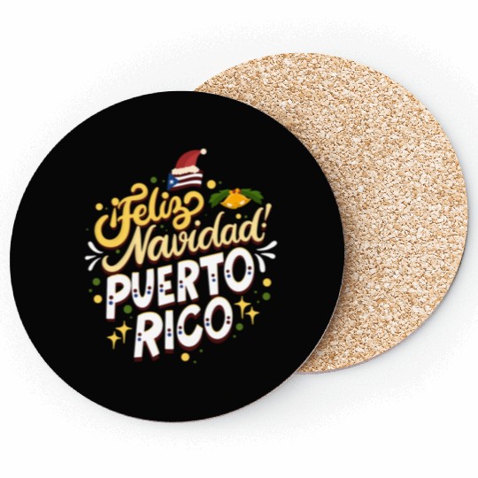 Feliz Navidad Puerto Rico - Merry Christmas Coasters