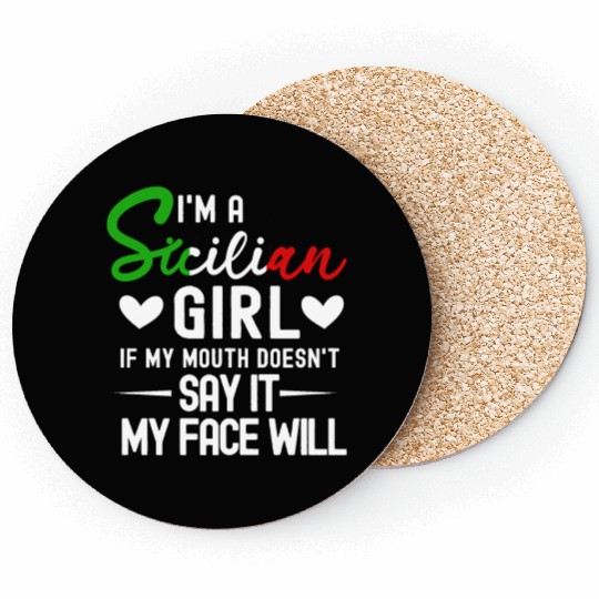 Sicilian Girl Attitude Coasters