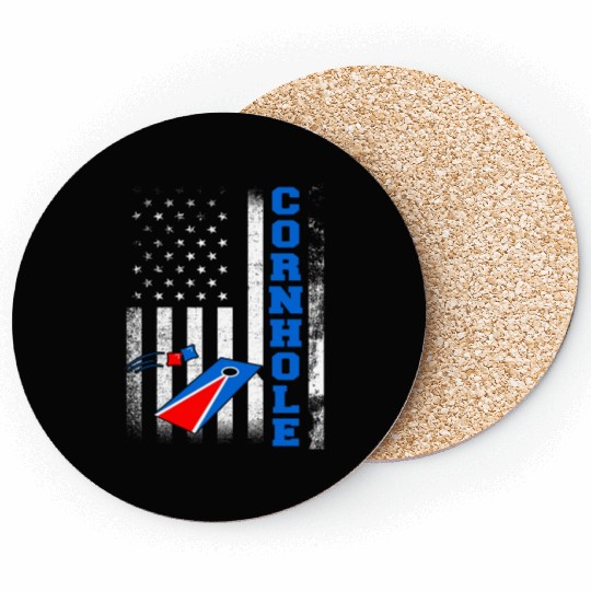 Cornhole Flag US American USA Player Game Bags Coasters