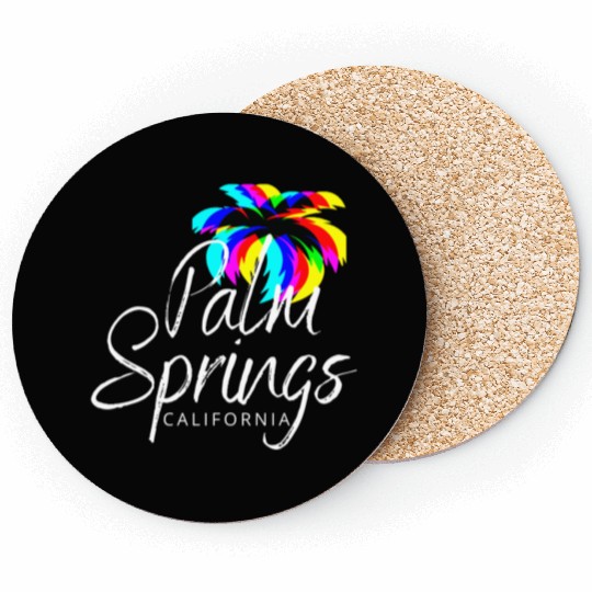 Palm Springs Neon Tree (White) Coasters