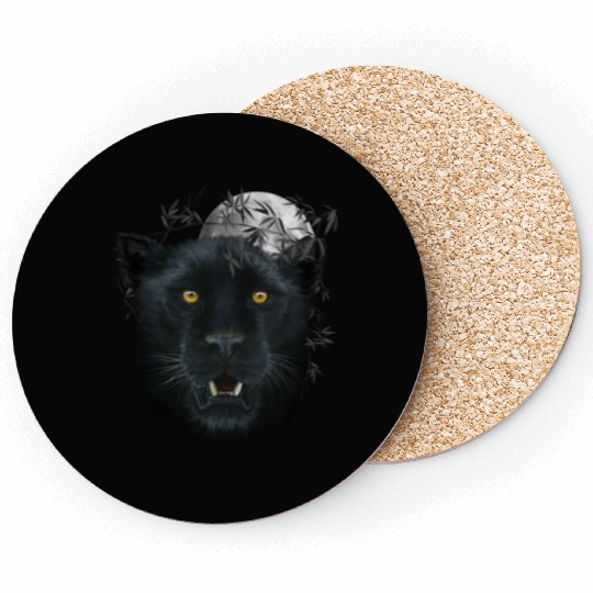 Black Panther Spirit The Face Of Power, Protection Coasters
