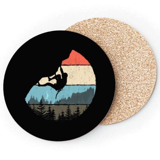 Vintage Style Rock Climbing Retro Bouldering Coasters