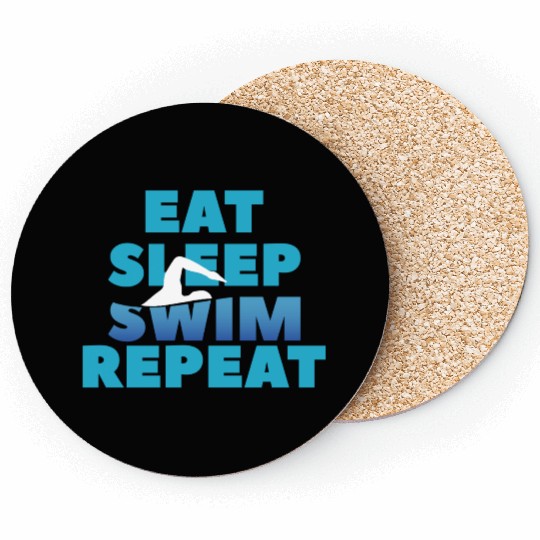 Eat Sleep Swim Repeat, Funny Swimmer Gift Coasters