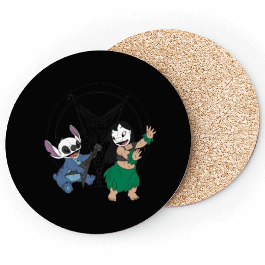 Black Metal Lilo and Stitch Coasters