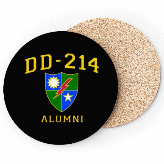 US Army Ranger Veteran DD214 Alumni Logo Insignia Coasters