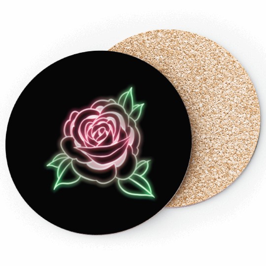 Neon Rose Coasters