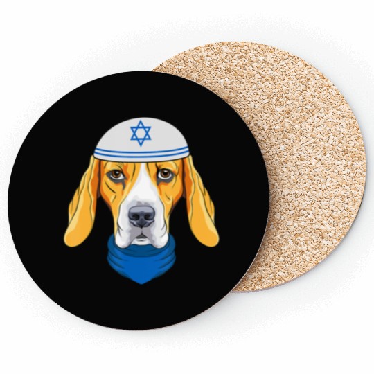 Cute Beagle Hanukkah Funny Dog Lover Jewish Gift Coasters
