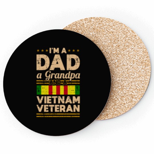Dad Grandpa Vietnam Veteran Vintage Coasters