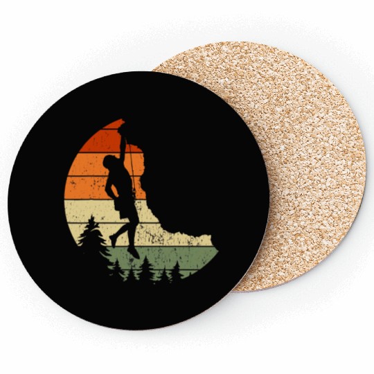 Retro Rock Climbing Vintage Climber Coasters