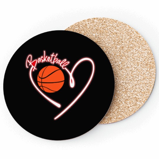 I Love Basketball Girl Basketball Player Heart Coasters