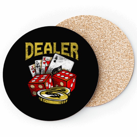 Casino Gambling Dealer Texas Holdem Poker Coasters