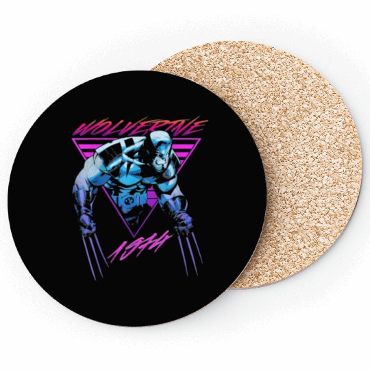 M-a-r-v-e-l W-o-l-verine Neon Retro Logan Graphic Coasters