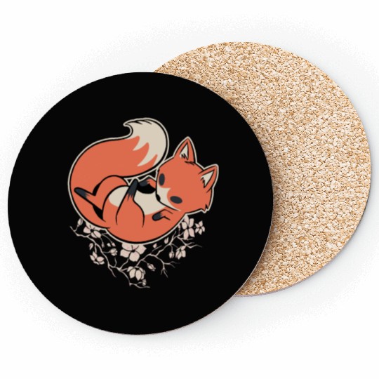 Sakura Fox Cherry Blossom Coasters