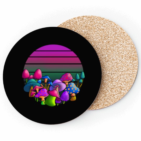 de and Seek Challenge Accepted Fungi Mushroom Coasters