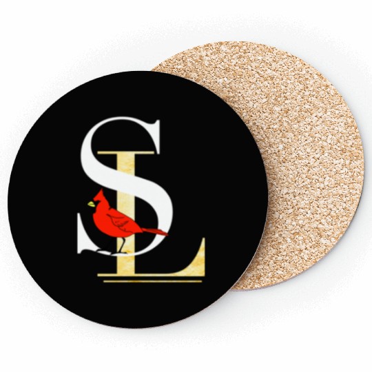 Saint Louis Red Cardinal Dress Elegant Font Design Coasters