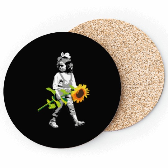 Flower Child | Girl with Sunflower - Stenci Style Coasters