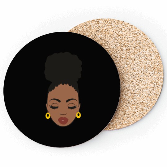 Natural Black Woman Coasters