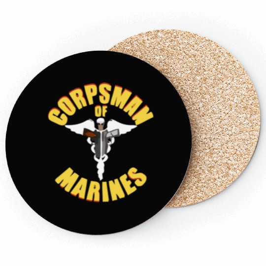 Us Navy Corpsman 8404 Fmf Veteran Front & Back Des Coasters
