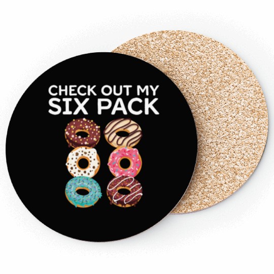 Six Pack Donut Gym Abs Calories Hilarious Gift Coasters