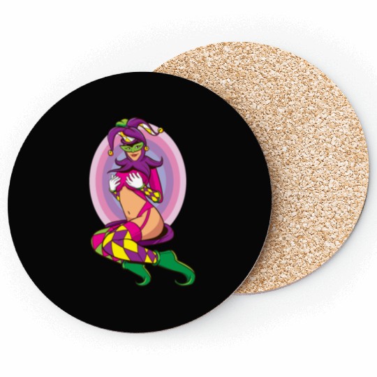 Joker Girl Coasters Card Deck Halloween Costume
