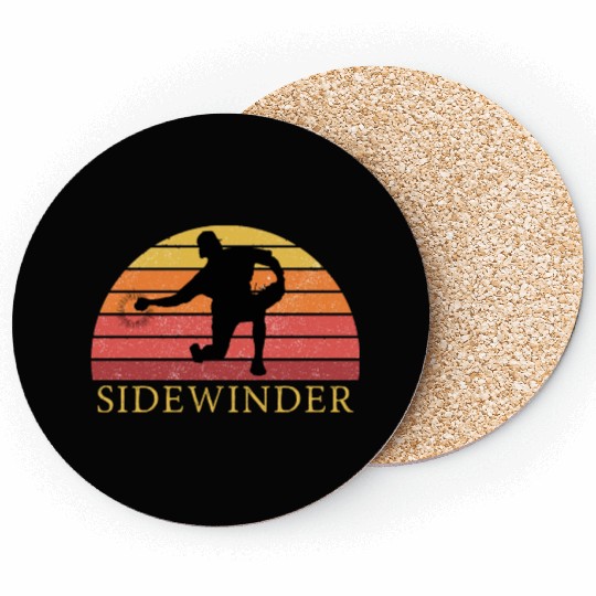 Sidewinder Sidearm Baseball Pitcher Retro Vintage Coasters