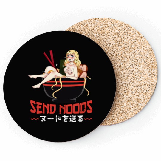 Send Noods Waifu Material Ramen Noodles Gift Coasters