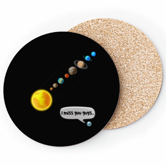 Funny Pluto and Solar System Space Science Gift Coasters