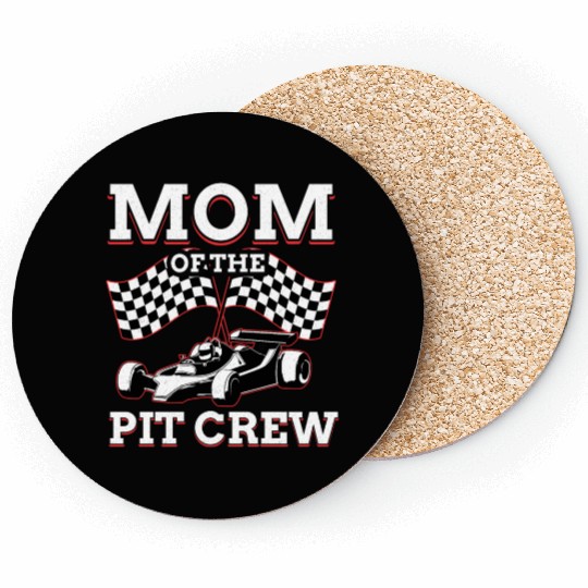 Mom Of Pit Crew Race Car Racing Coasters