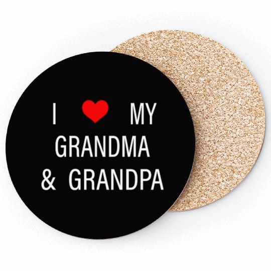 I Love My Grandma and Grandpa Coasters