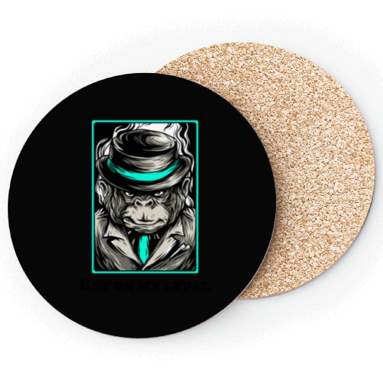 Cool chimpanzee gangster monkey Coasters for