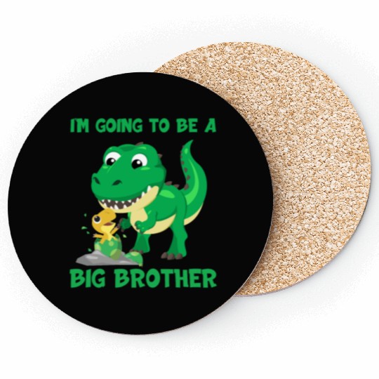 I'm Going To Be A Big Brother Dino Egg Dinosaur Coasters