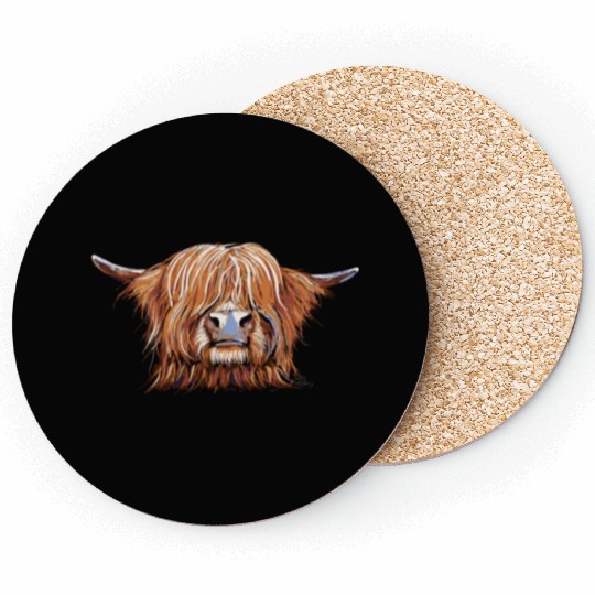 Highland Cow Print Animal Print ' Charmer ' Coasters