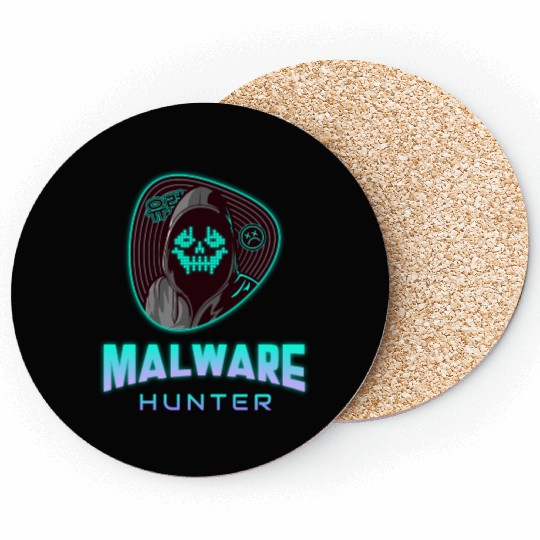 Cyber Security - Malware Hunter Neon 2 Coasters