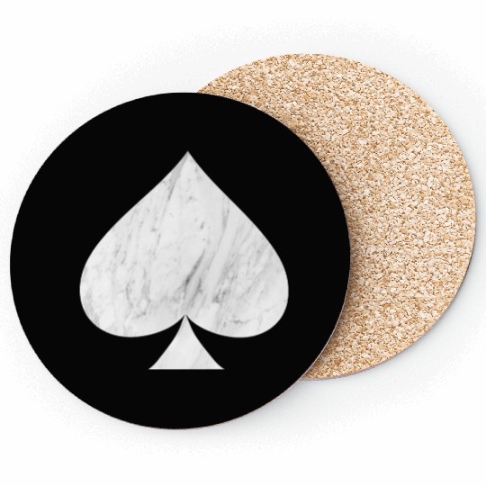 Marble Ace of Spades Coasters