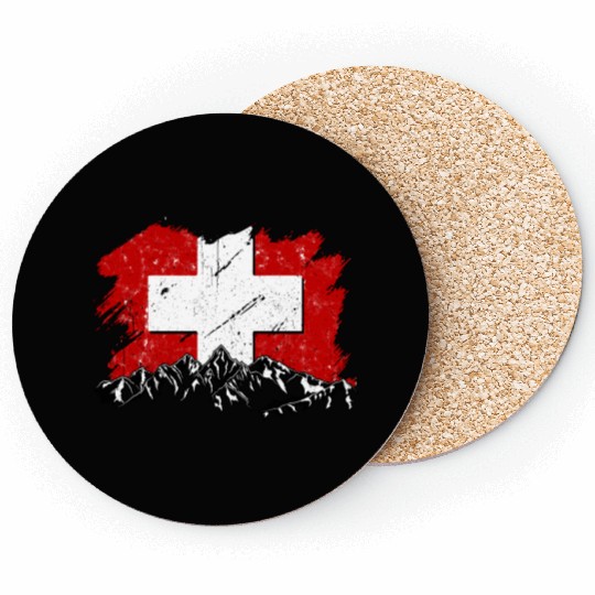 Switzerland Flag Zurich Bern Alps Swiss German Coasters