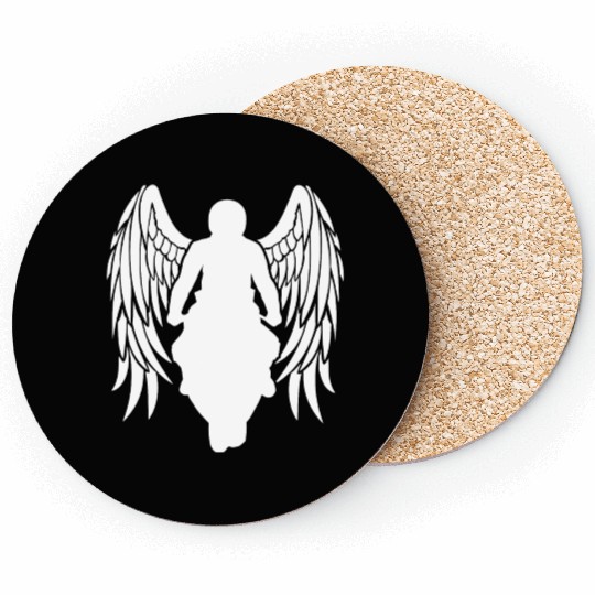 motorcyclist angel wings sportsbike racingbike Coasters