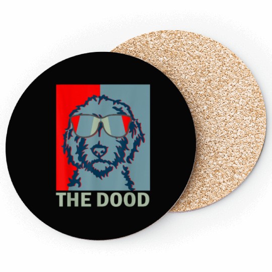 Funny The Dood Goldendoodle Doodle Mom Dad Coasters