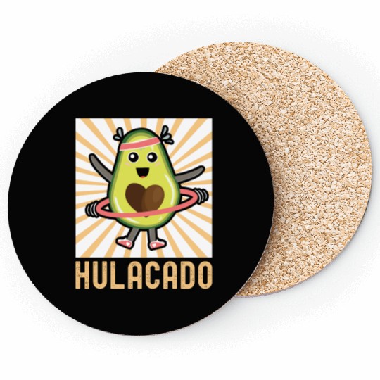 Hulacado Hulahoop Hula Hoop Fitness Avocado Coasters