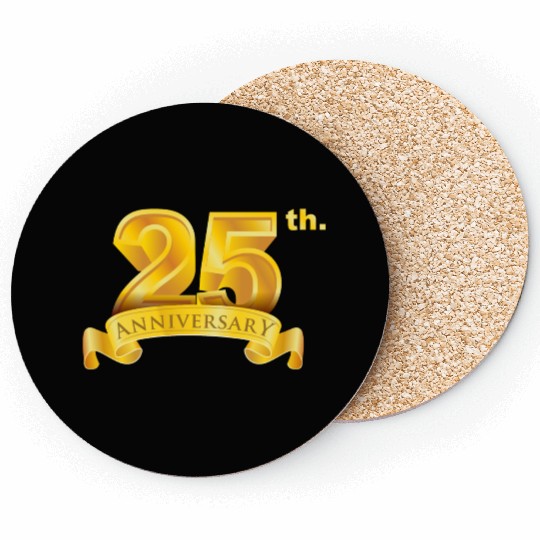 25th anniversary & birth day luxury golden number Coasters