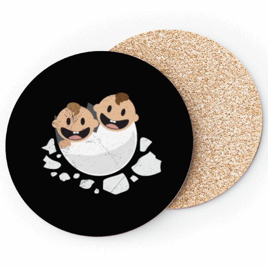 Baby Hatching Twins Newborn Funny Gift Idea Coasters