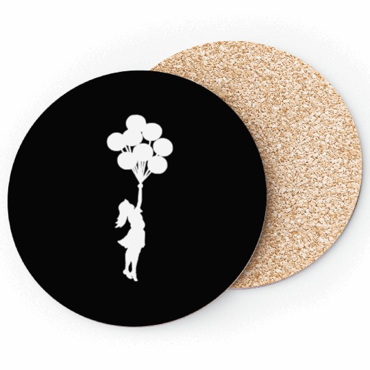 Banksy Girl with balloons. Coasters