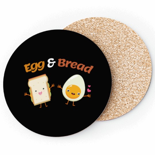 Egg & Bread, Funny food design for food lover Coasters