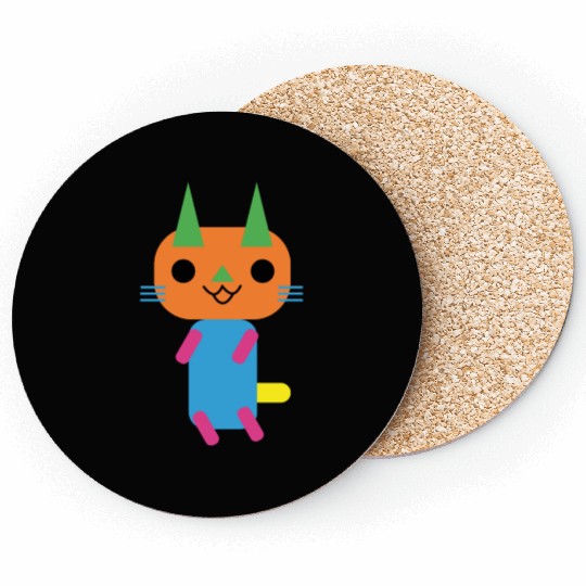 Cat Rectangle And Triangle Shape Coasters