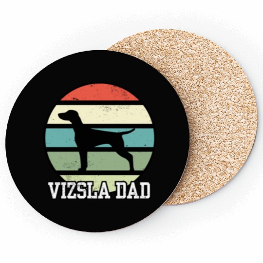 Vizsla Dad I Retro Vizsla Dad Coasters