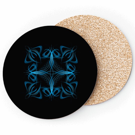 very delicate dynamic flowing blue pattern Coasters