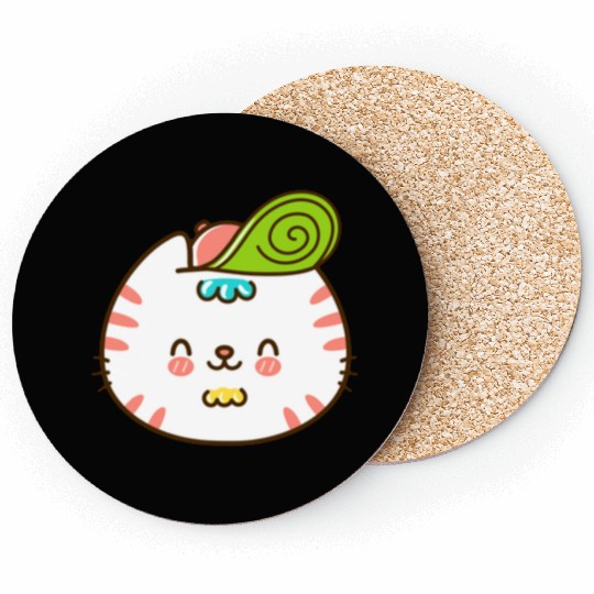 Kawaii Cat Head Smiling Coasters